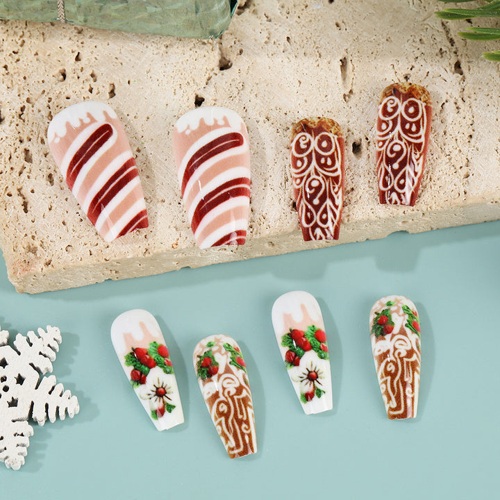 Artificial nails with Christmas design Bowlift