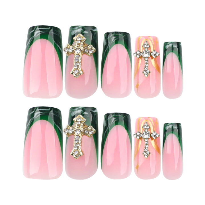 Artful Nail Extensions with Luxurious Decorative Design Bowlift