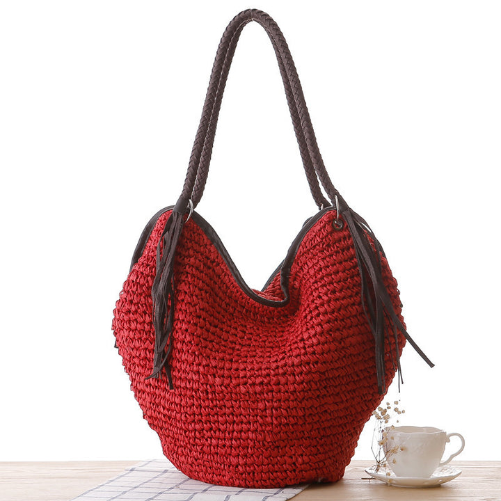 Handmade beach bag with stylish fringes Bowlift