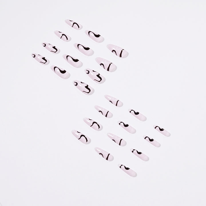 Artful nail extensions with elegant curved patterns Bowlift