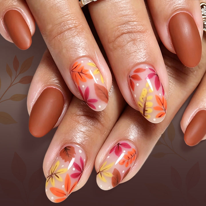 Artistic Autumn-Inspired Nail Art Bowlift