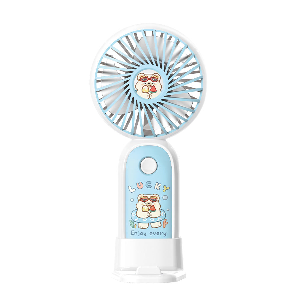 Ladies portable Cartoon Mini-Fan Bowlift
