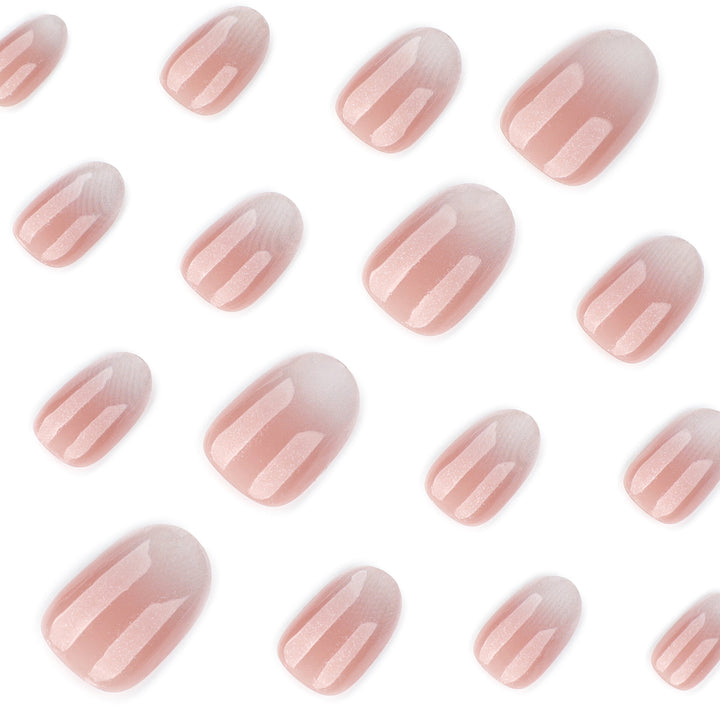Luxurious nail extensions with elegant glitter ombre coating Bowlift