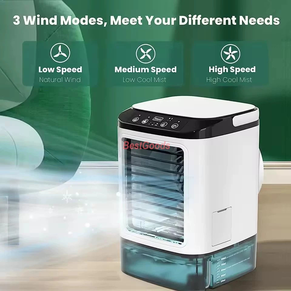 Unisex one size portable non-misting air cooler fan with large water tank and motor with three speeds Bowlift