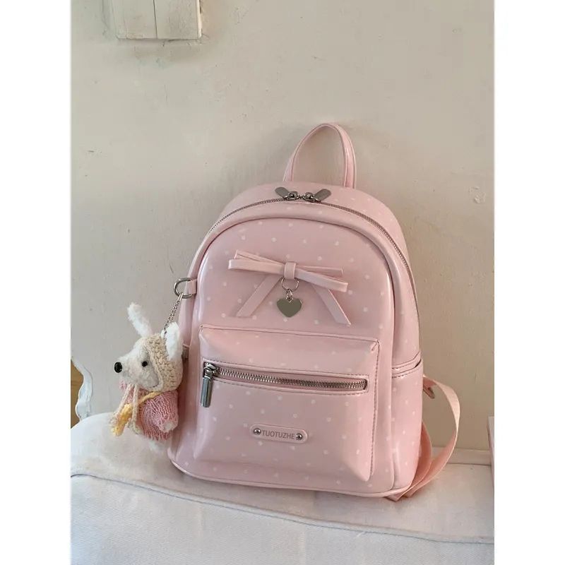 Polka-Dot Decorative Mini Backpack Bowlift