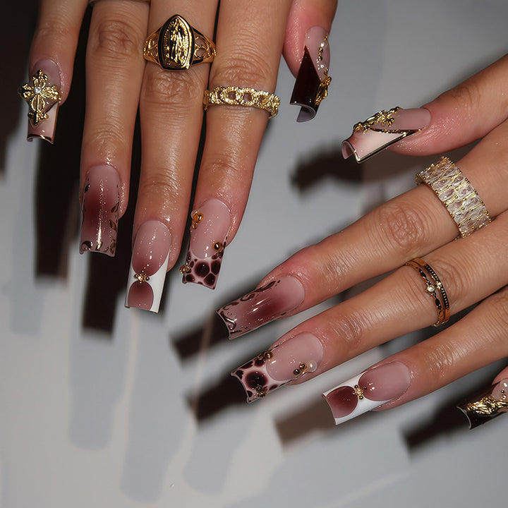 Elegant Decorative Press-On Nail Set Bowlift