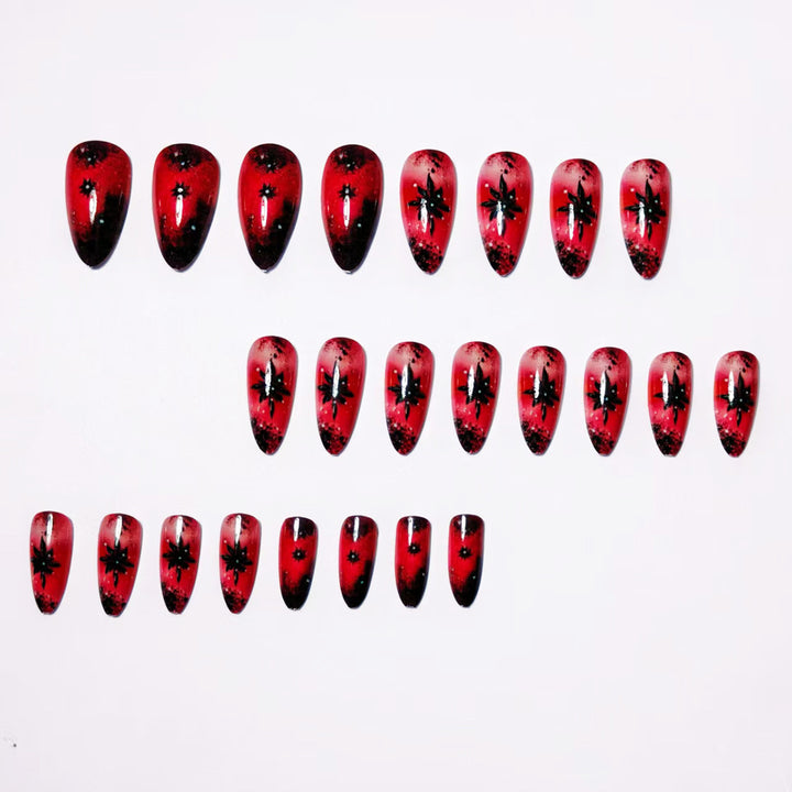 Creative artificial nails with star and glitter effects Bowlift