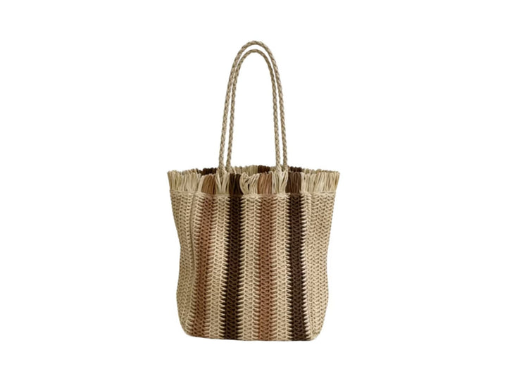 Braided beach bag with fringe details Bowlift