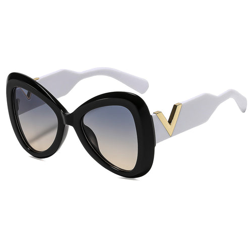 Ladies Cat-Eye Sunglasses with Luxurious Metal Accents Bowlift