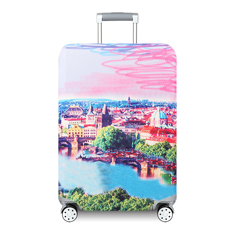 Ladies Hard Shell Suitcase with Playful Animal and Flower Pattern Bowlift