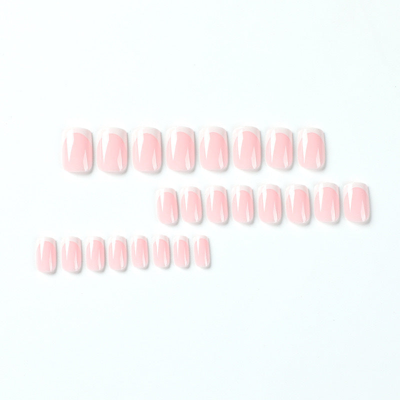 Acrylic Nail Set with Stylish French Design Bowlift
