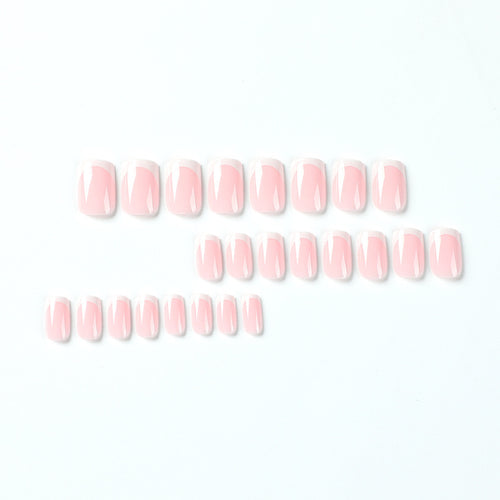 Acrylic Nail Set with Stylish French Design Bowlift