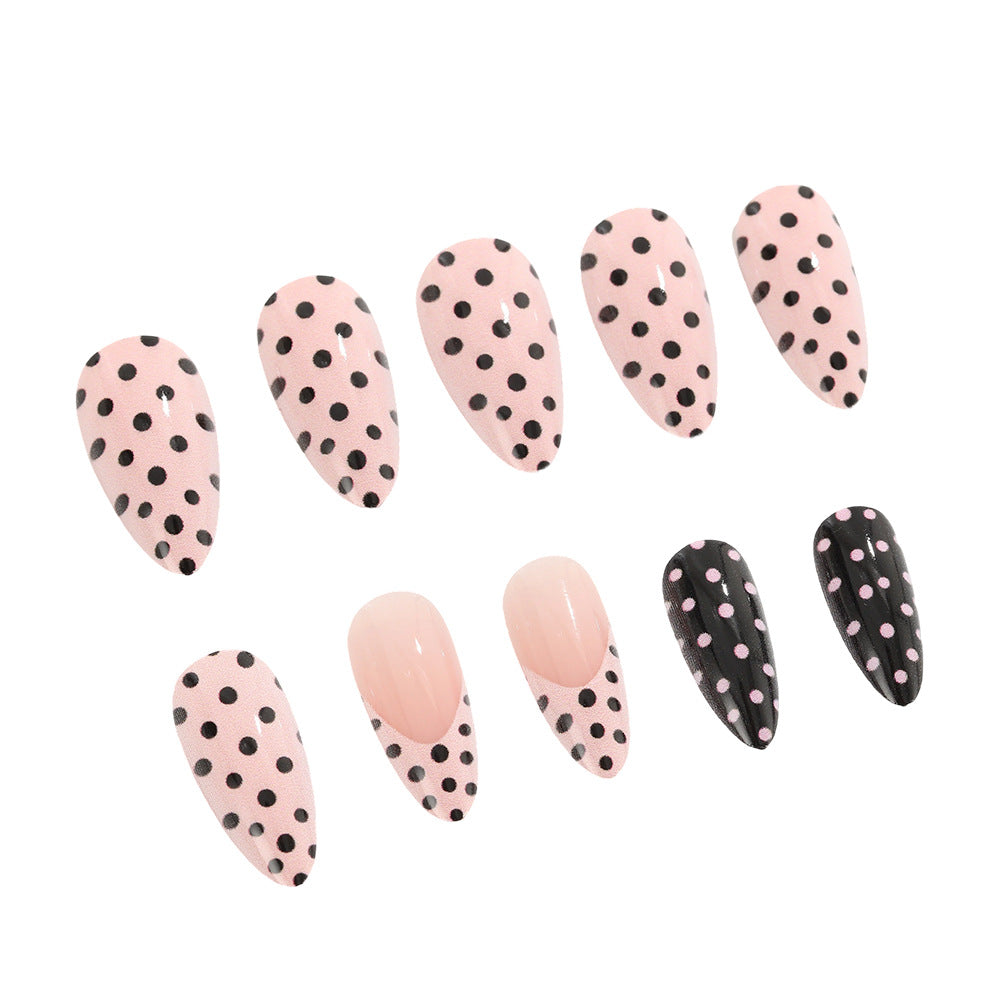 Acrylic nails with dot design Bowlift