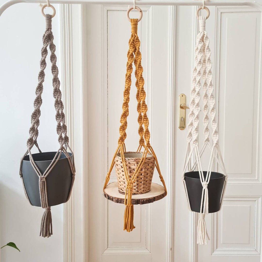 Macrame Wall Hanging Decor with Braided Design Bowlift