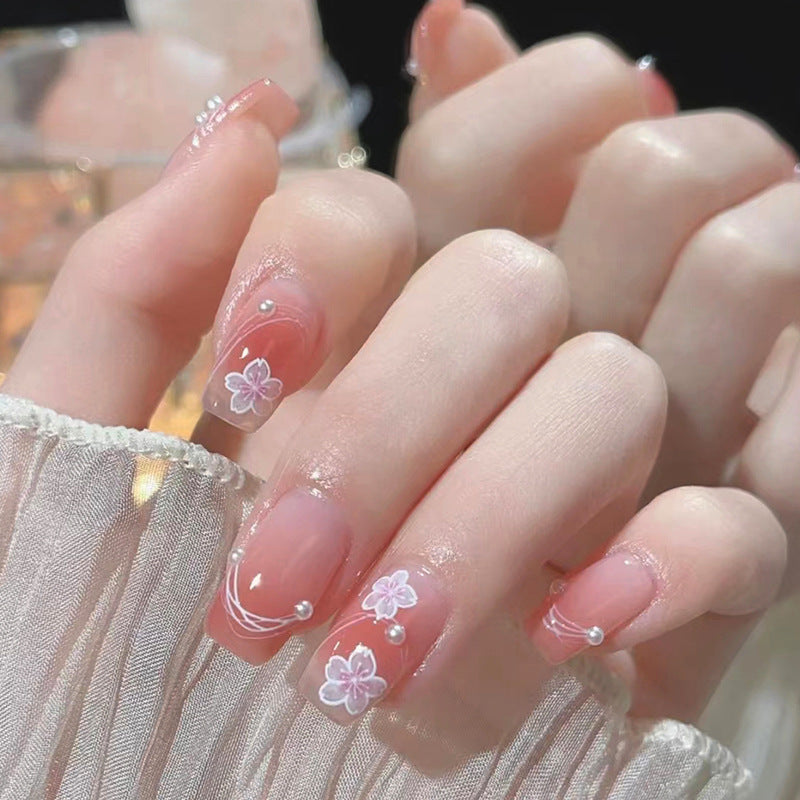 Floral Design Press-On Nails Bowlift