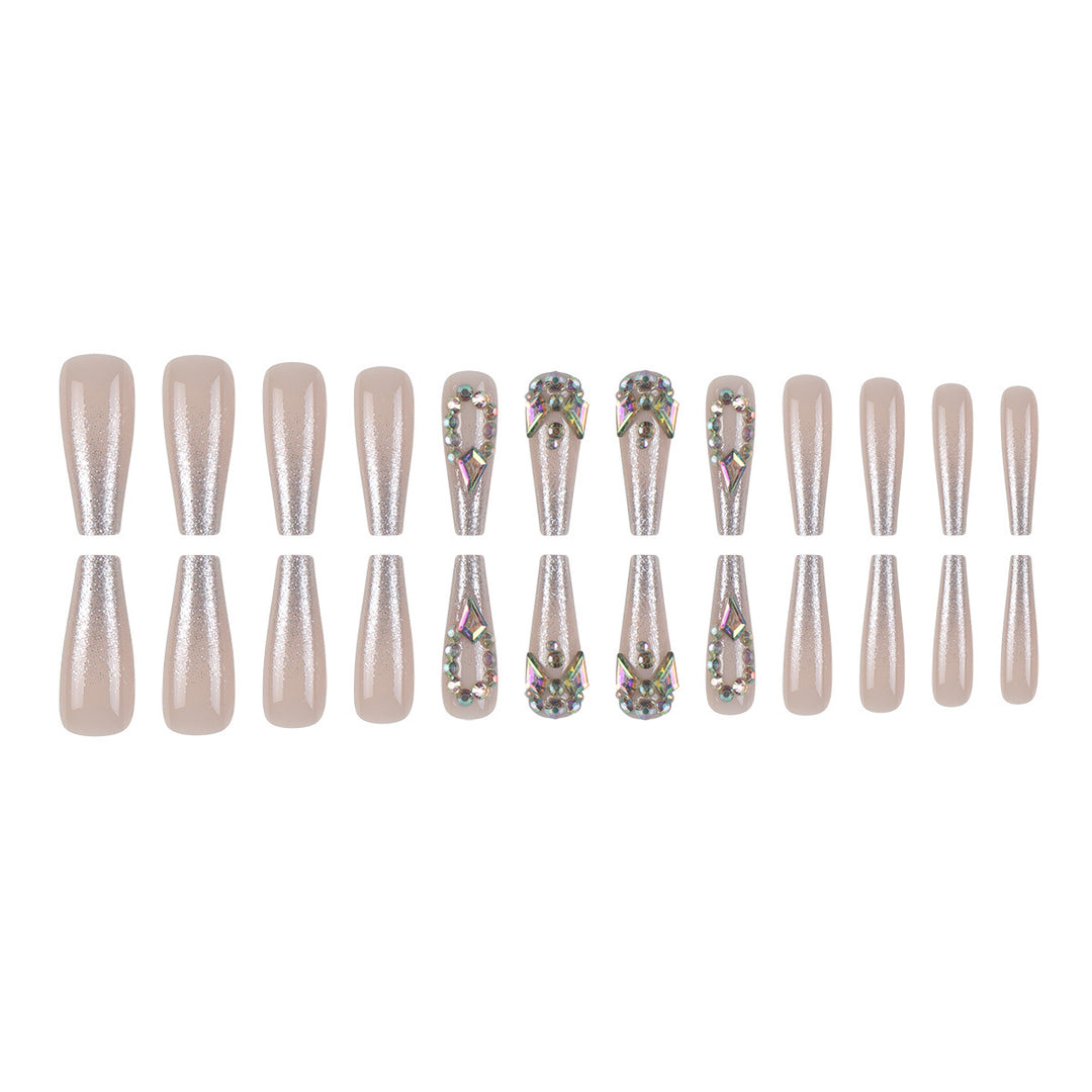 Rhinestone-Embellished Stiletto Press-On Nails Bowlift
