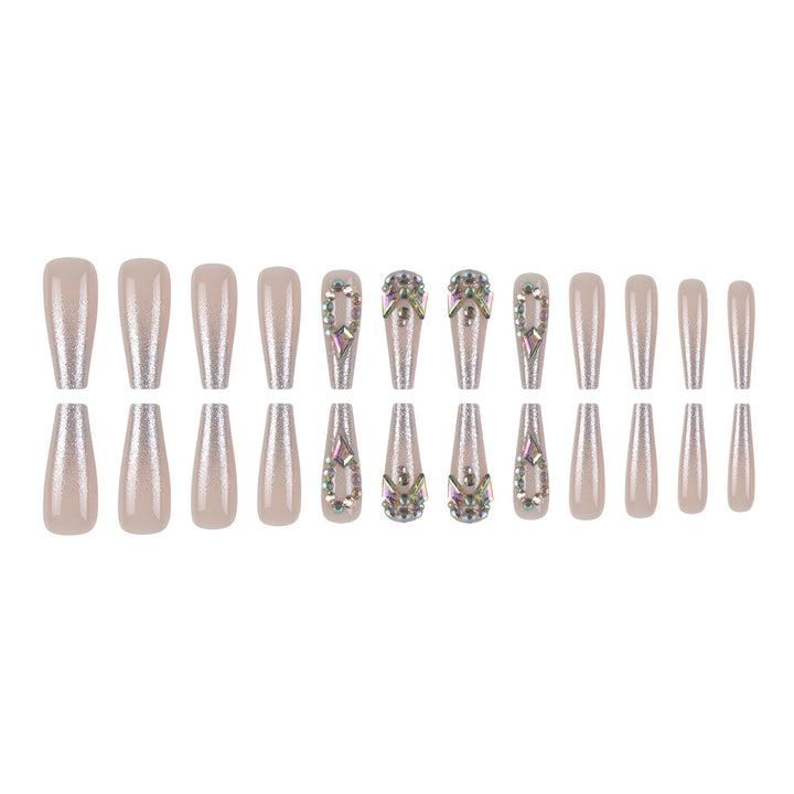 Rhinestone-Embellished Stiletto Press-On Nails Bowlift