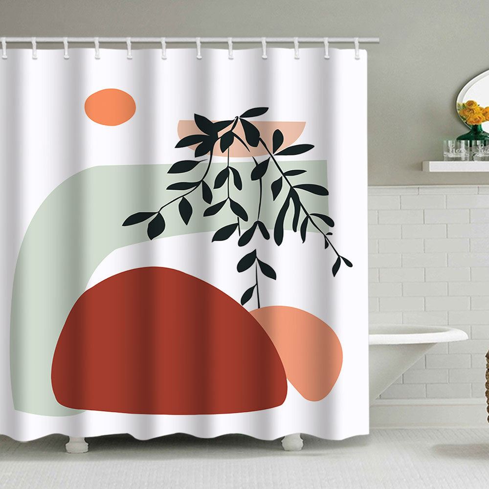 Abstract Botanical Print Shower Curtain Bowlift