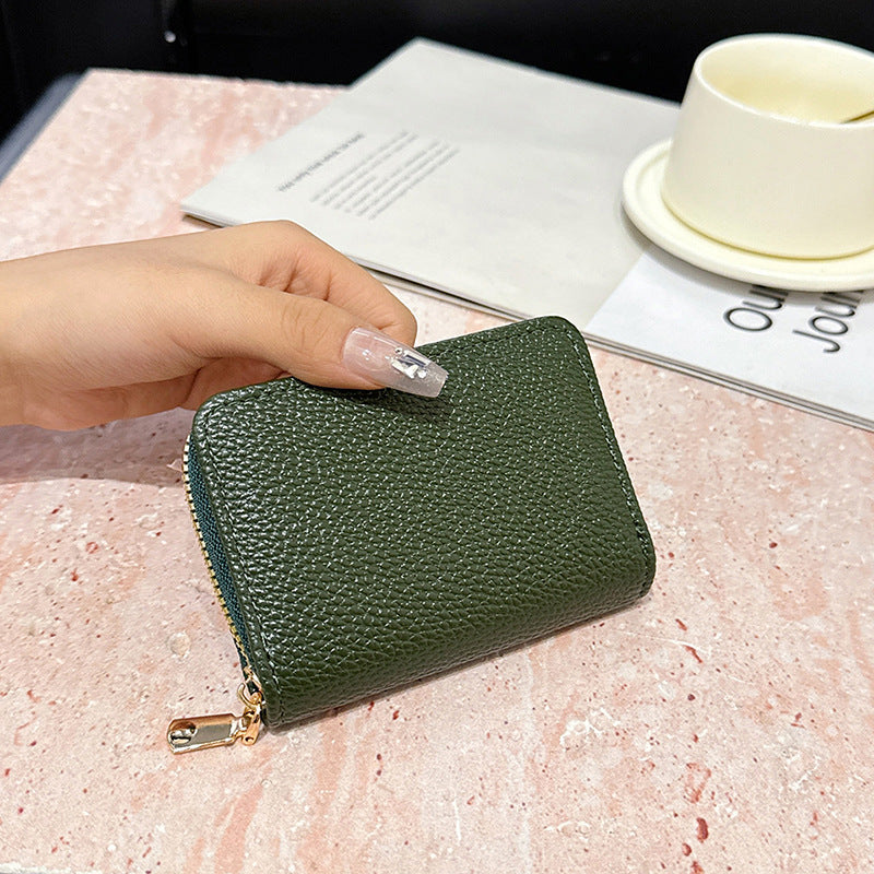 Compact Textured Zip Wallet