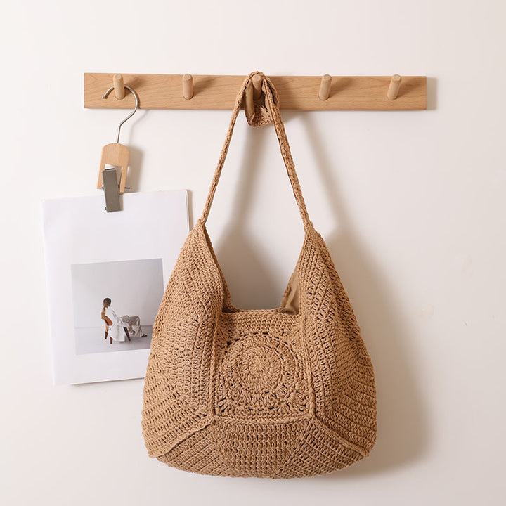 Hand-knotted Tote Bag in Modern Macramé Style Bowlift