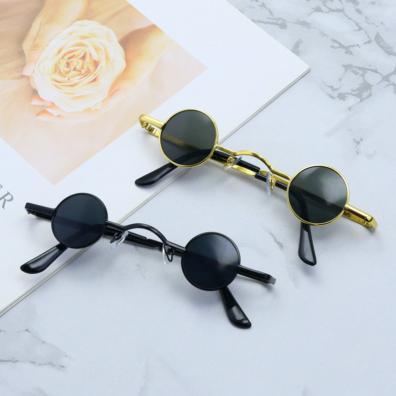 Retro-Inspired Round Metal Frame Sunglasses Bowlift