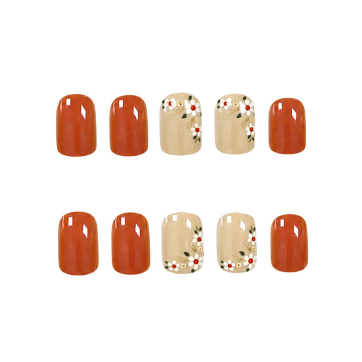 Floral Art Acrylic Nail Set Bowlift