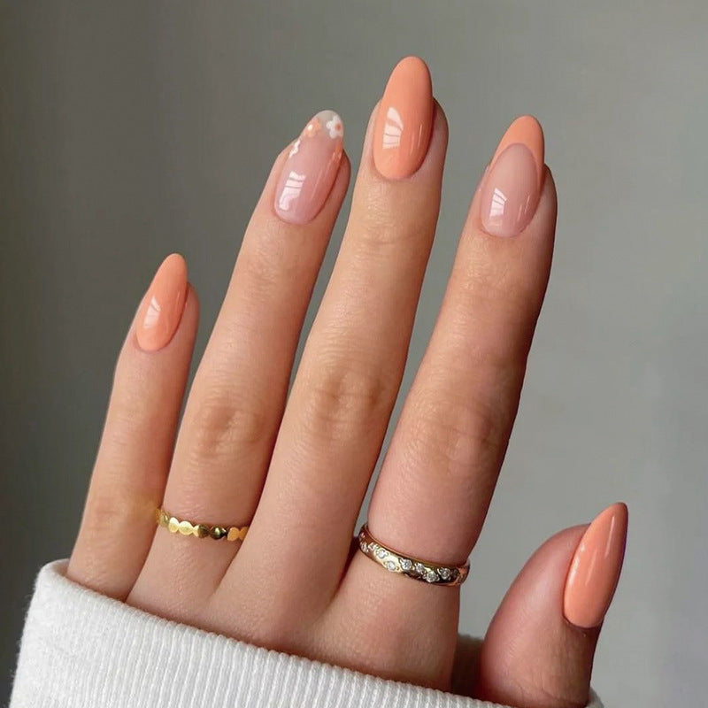 Artificial nail art with elegant floral design Bowlift