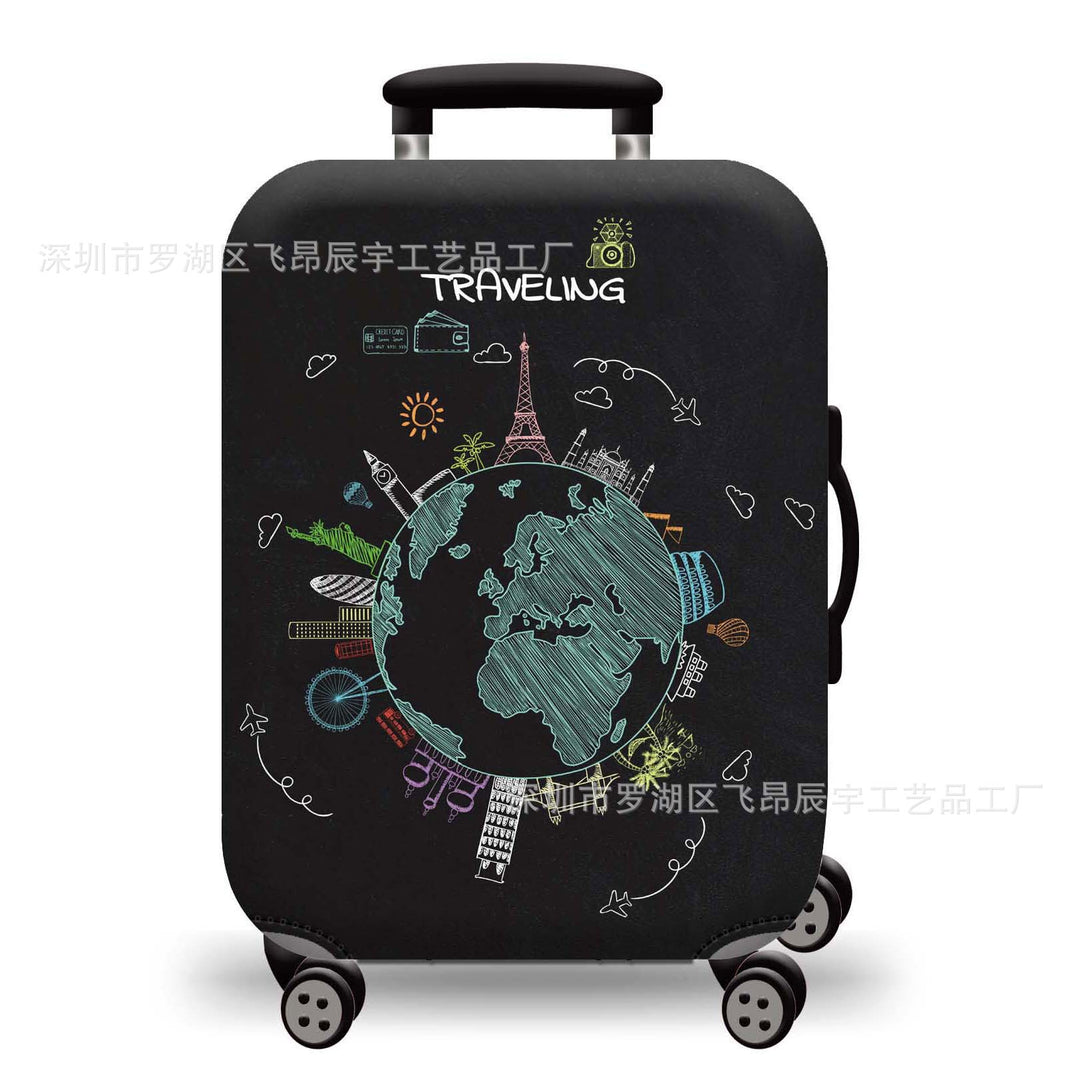 Hard Shell Luggage with Earth Design Bowlift