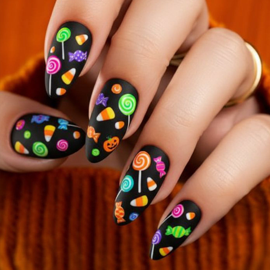 Festive Candy-Themed 3D Nail Art Extensions Bowlift