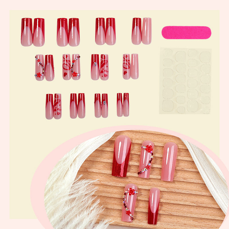 Artificial nail set with luxurious accents and elegant designs Bowlift