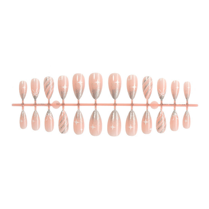 Elegant artificial nail set with glitter accents Bowlift