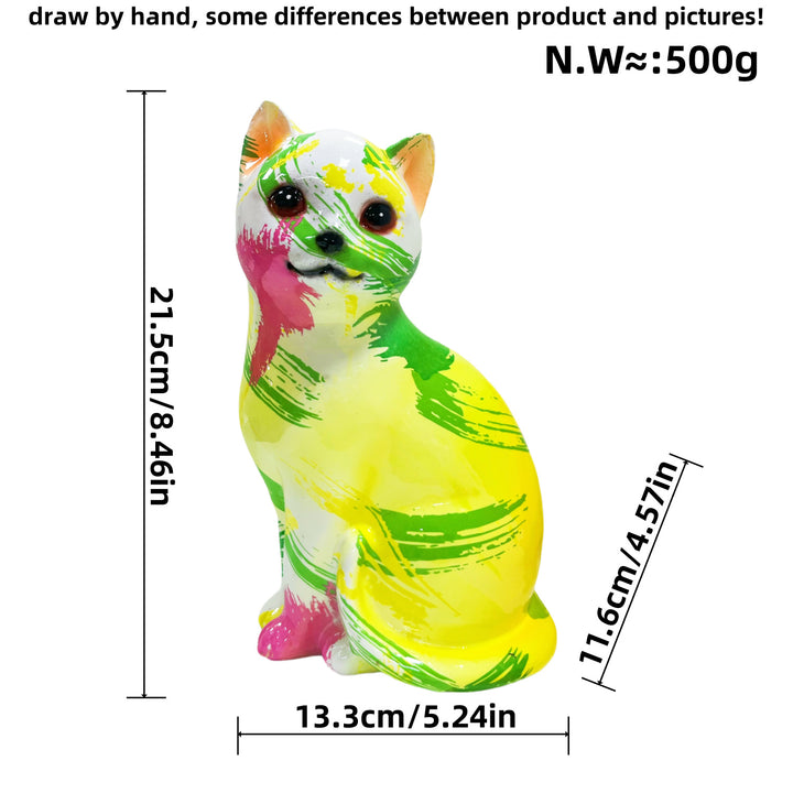 Artistic cat figurine in vibrant design Bowlift