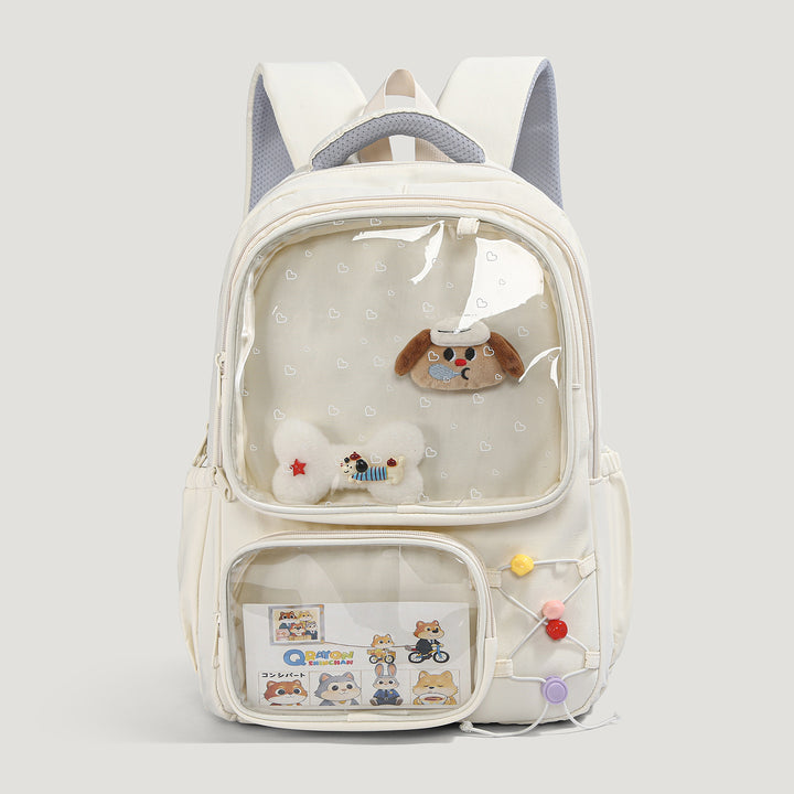 Cute Transparent Character School Backpack