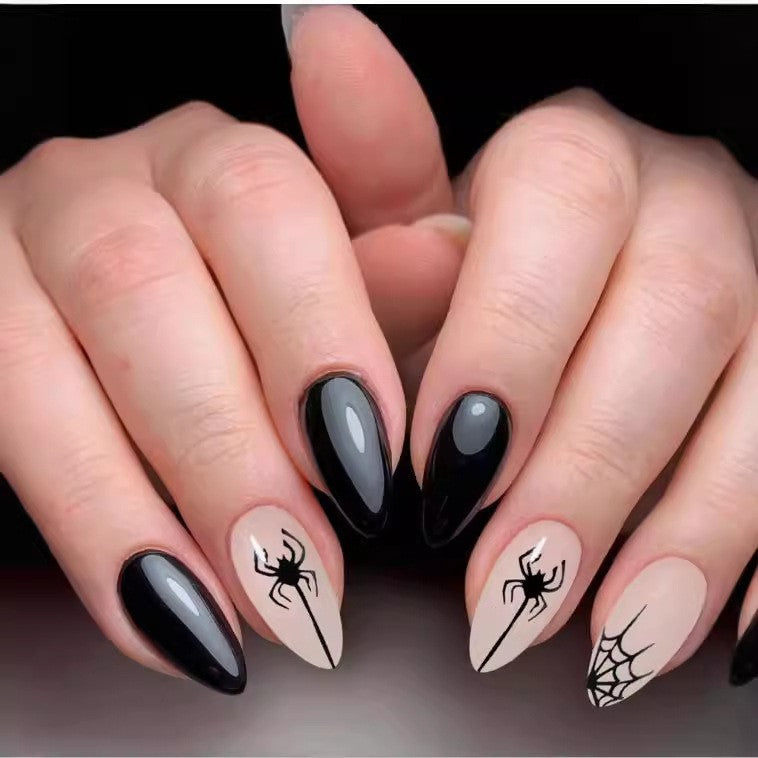 Artful Ghost-Themed Press-On Nails Bowlift