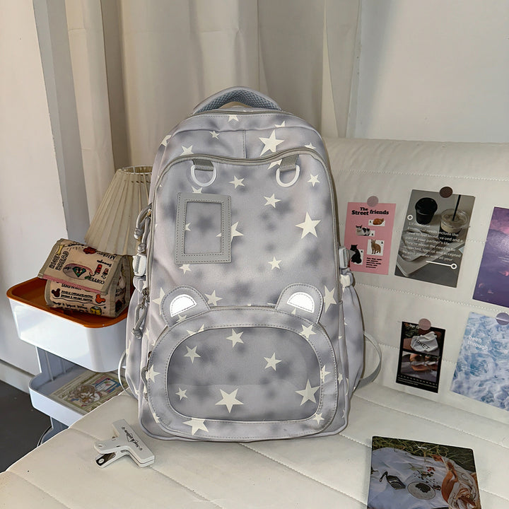 Backpack with Cute Applications and Thoughtful Storage Bowlift