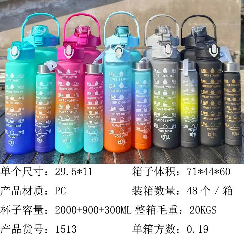 Unisex Motivating Water Bottle with Time Markings Bowlift
