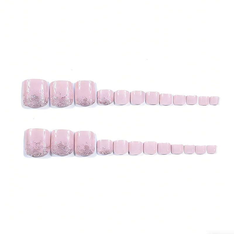 Elegant Glitter Ombre Toe Nail Art Bowlift