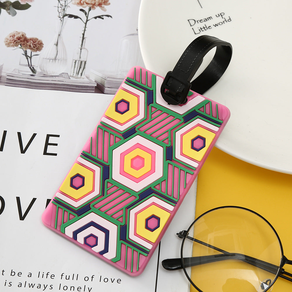 Unisex Luggage Tag with Modern Geometric Design Bowlift