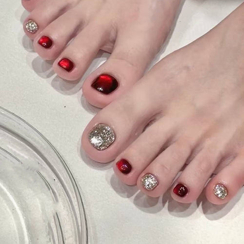 Glamorous Glitter Toe Nail Art Bowlift