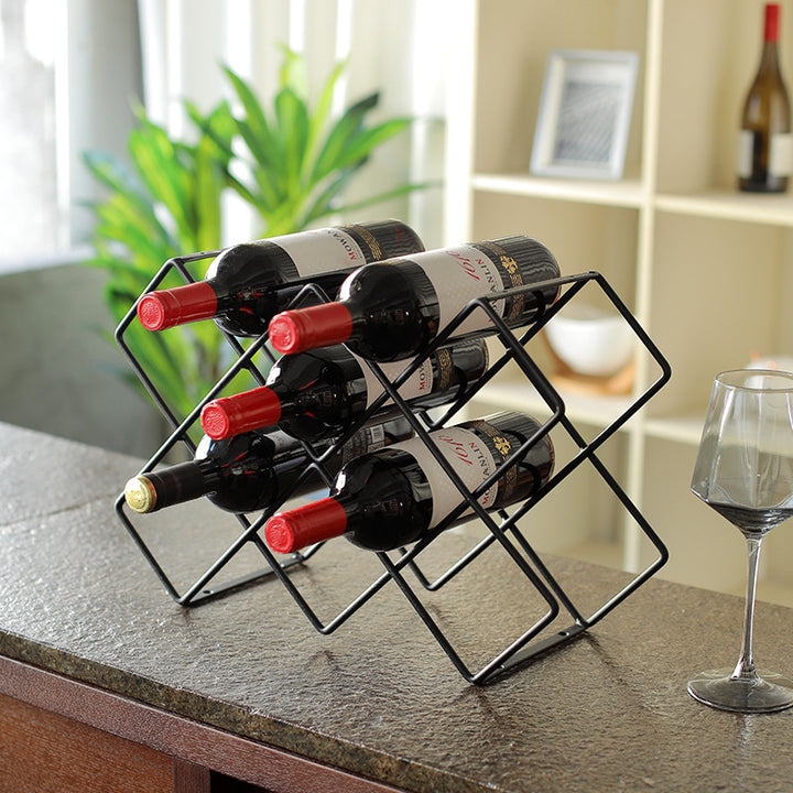 Unisex wine rack made of black metal Bowlift