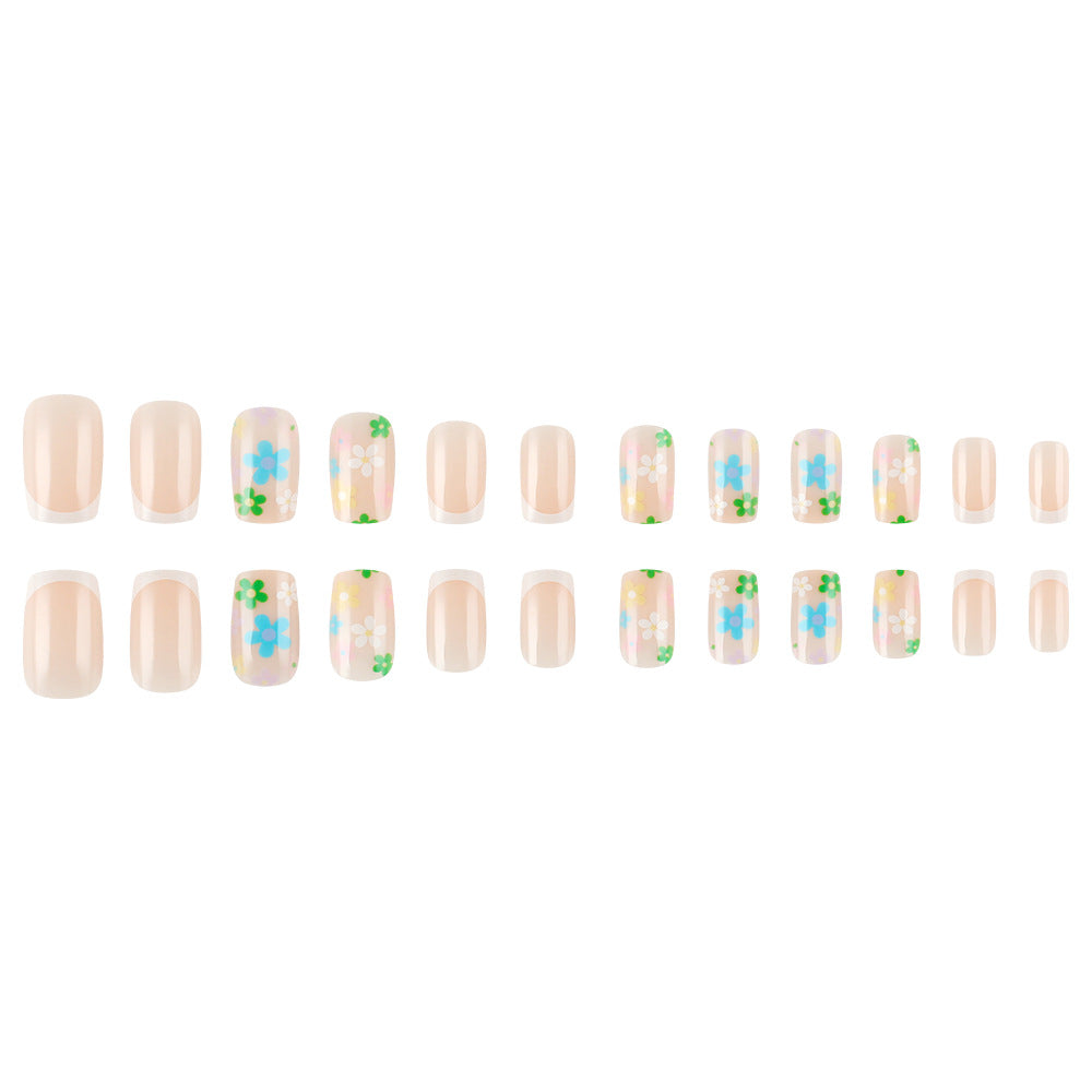 Floral French Tip Press-On Nail Set Bowlift
