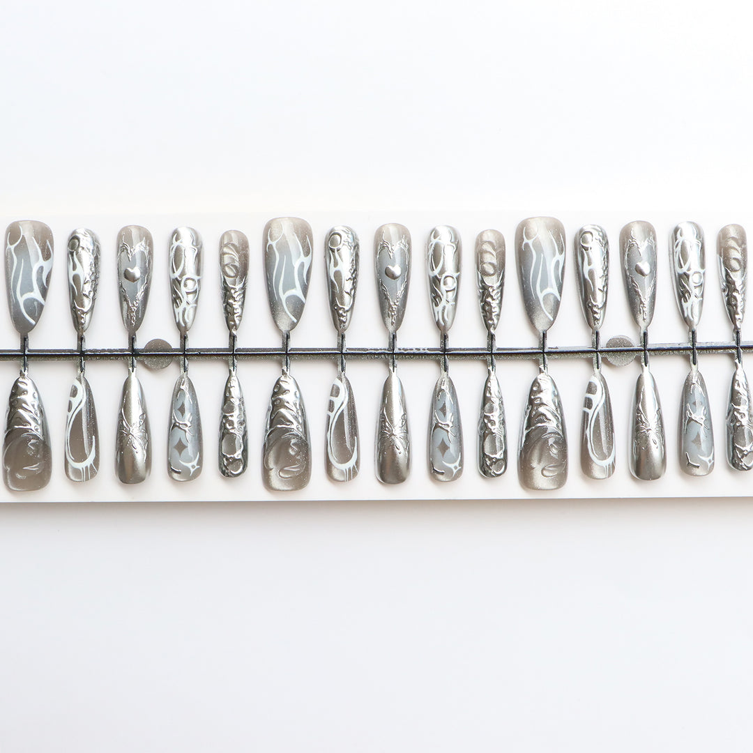 Artistic Abstract Press-On Nail Set Bowlift