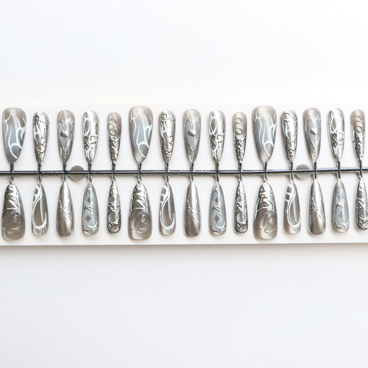 Artistic Abstract Press-On Nail Set Bowlift