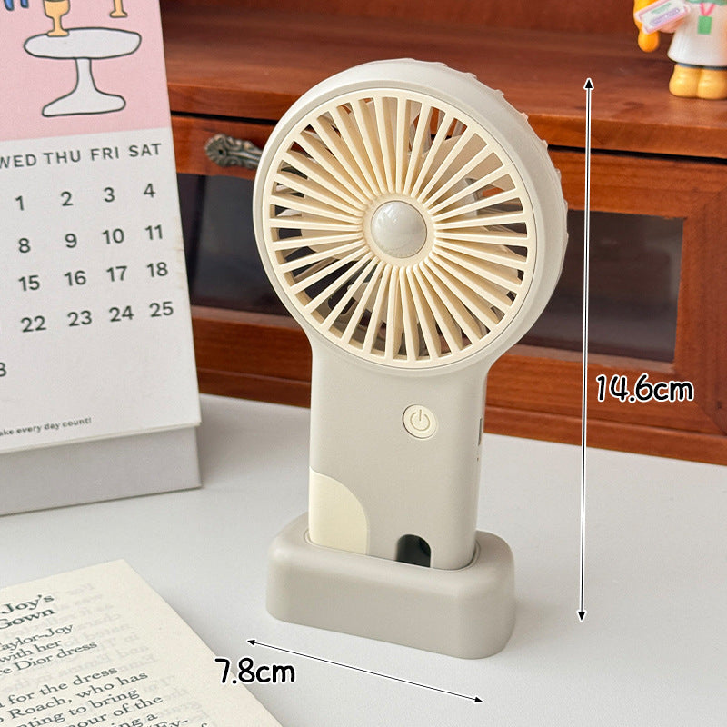 Unisex Portable Hand Fan with USB Charging Function and Ergonomic Handle Bowlift