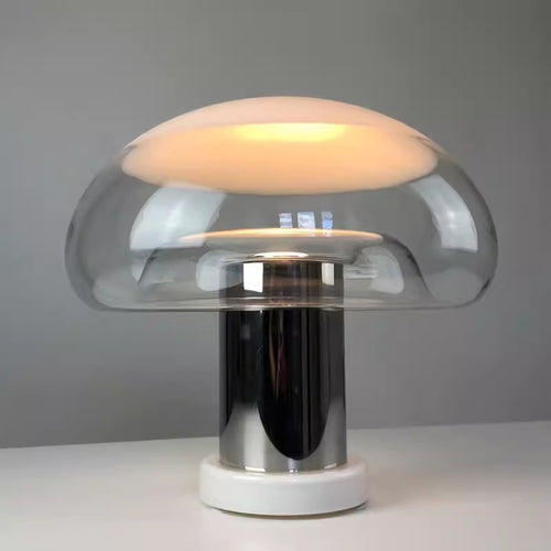 Contemporary Glass Table Lamp with Sculptural Base