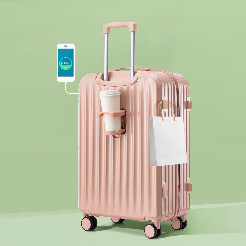 Unisex Smart Charging Hard-Shell Travel Suitcase Bowlift
