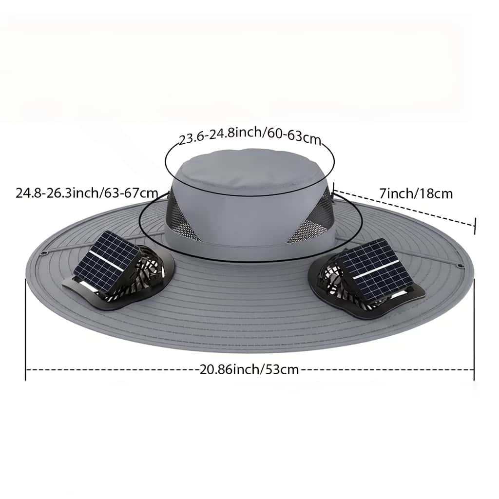 UV-Protect-Sun Hat with removable face and neck protection, integrated solar fan and breathable mesh Bowlift