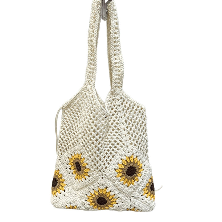 Hand-knotted cotton bag with sunflower pattern Bowlift