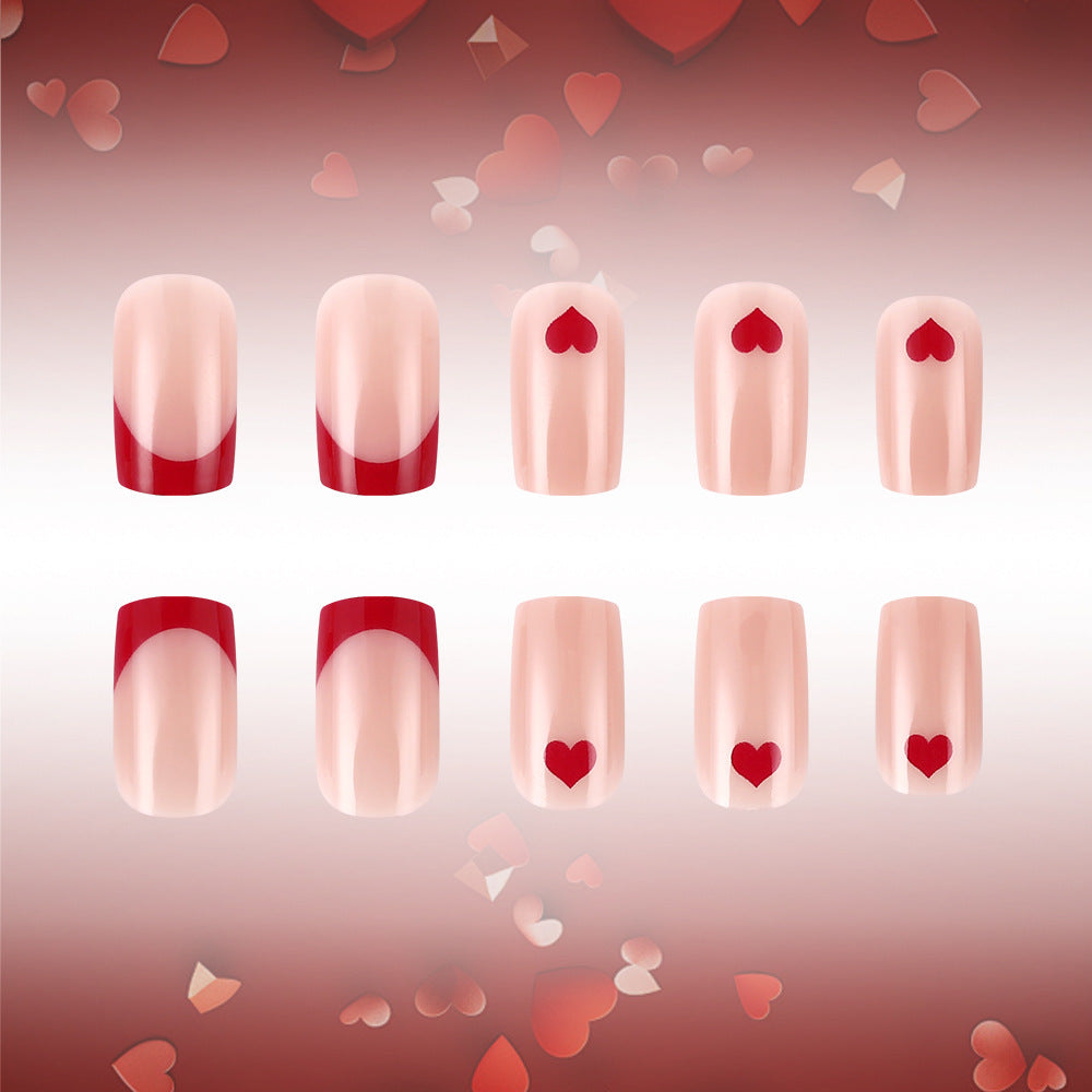 Heart-Embellished Press-On Nails Bowlift