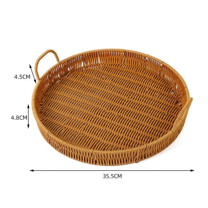 Round Woven Serving Tray Bowlift